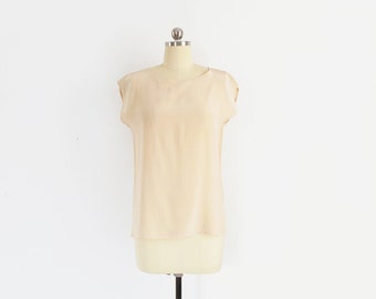 nude silk shirt