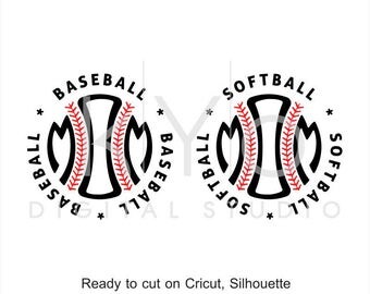 Baseball SVG, Softball SVG, Baseball Mom svg, Softball Mom svg, Baseball Softball stitches svg, svg cut files for Cricut and Silhouette