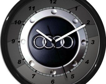 Audi Wall Clock Garage Work Shop Gift Father's Day Man Cave Rec Room
