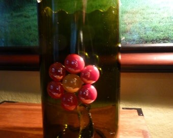 Planter, Vase, or candle holder 2 flowers, one on each side