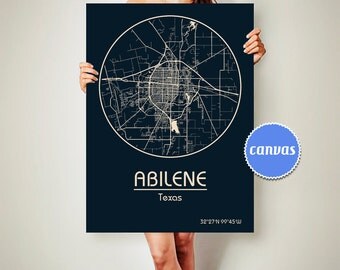 ABILENE Texas City Map Abilene Texas Art Print AbileneTexas poster Abilene Texas map art United States of America Poster state Texas