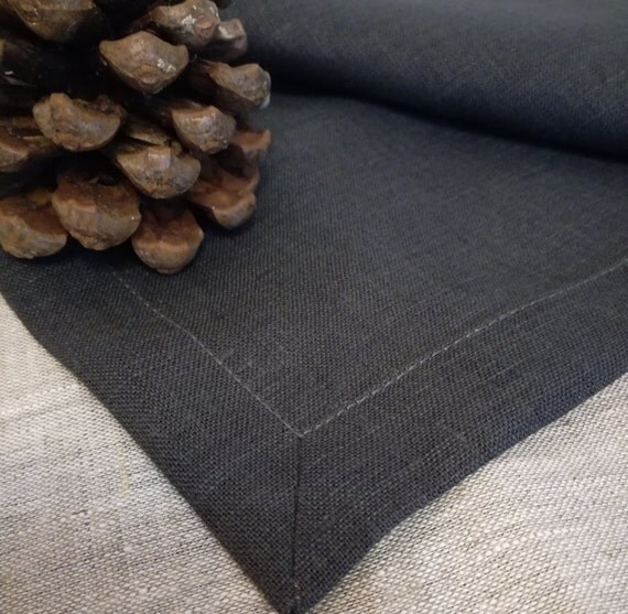 Dark Grey Linen Tablecloth with cool charcoal shade Wedding