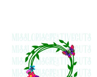 Vine Floral butterfly Layered SVG Cut file Cricut explore file t-shirt decal wood signs