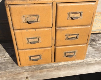 Vintage Wood File Cabinet