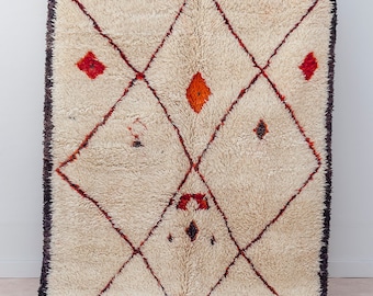 ON SALE, Vintage Beni Ourain Rug, "Spring Brook", Moroccan Rug, Berber Rug, Mid Century Rug, Wool Rug, Bohemian, Scandinavian Decor