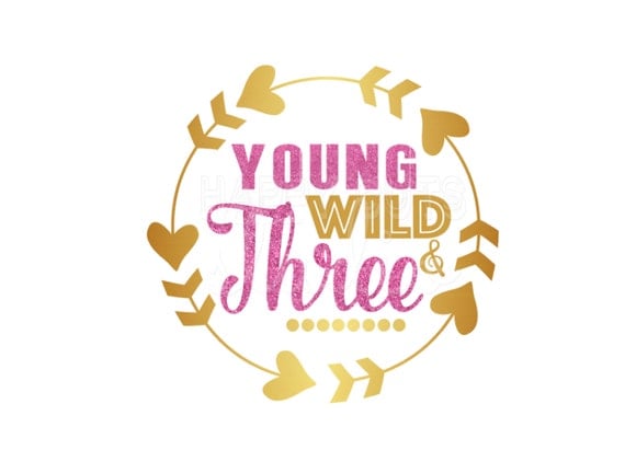 Download Young Wild and Three Glitter Vinyl Bling Girly Girl/ 3rd