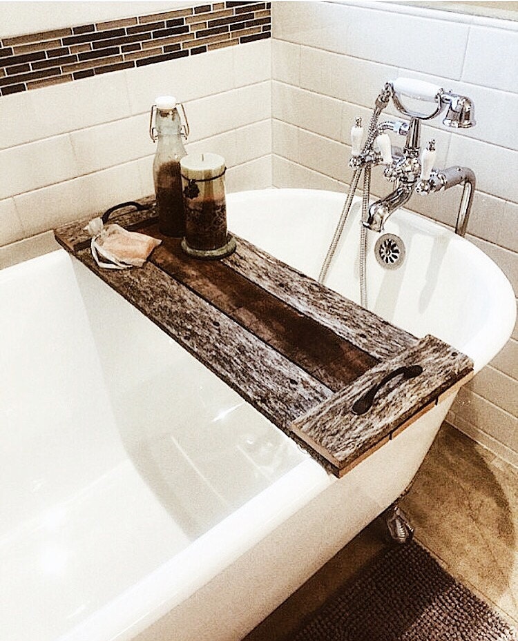 Wood Bath Caddy Reclaimed Wood Bath Caddy Christmas Gift Ideas For Mom Her Women