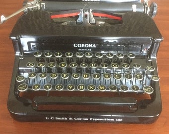 L C Smith Corona Flat Top Vintage Manual Typewriter
