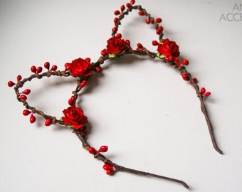 Cat Ears, Red Cat Ears, Cat Ears Headband, Cat Costume, Cosplay Cat Ears, Kitty Ears, Headpiece
