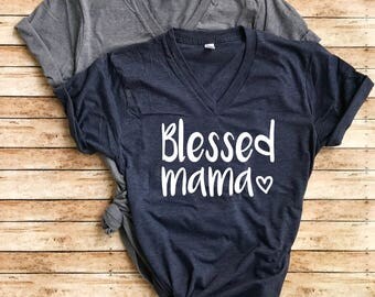 Unisex Tri-Blend T-Shirt Blessed Mama - Mom T shirt - Blessed Mom - Blessed Life - Trending T shirt