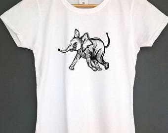 Elephant Shirt Graphic tshirt animal t-shirt screen printed t shirt artwork top tee womens fashion womens clothing gifts instagram tshirt
