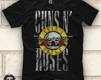 Guns N' Roses Logo Unisex Black T Shirt Graphic Tee Guns N Roses Men Shirt Guns N Roses Girl Shirt Size S M L XL 2XL