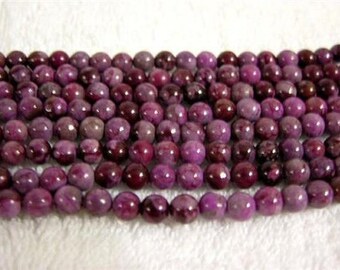 Sugilite beads round 6 mm 15 inch strand