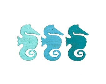 Three Piece Wall Art, Seahorse Wall Decor, Seahorse Decor, Wood Wall Art, Wood Art, Nursery, Nautical Decor, Beach Decor, Rustic Home Decor