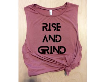 workout tank rise and grin / muscle tank / yoga tank / women's workout tank / muscle tee / gym tank / barre tank / strong
