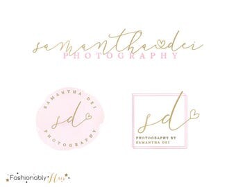 Photography Logo, Premade Logo, Watercolor Logo, Gold Logo, Photography Logos and watermarks, logo designs, Business Logo, Feminine Logo