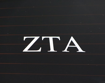 Zeta Tau Alpha | White Adhesive Decal