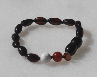 Toby & George Amber Teething Anklet - Courage
