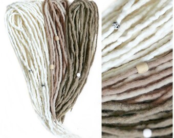 wool dreads / 45 DE double ended / 21 inches / dreadlocks extentions/ natural blonde mix / natural style