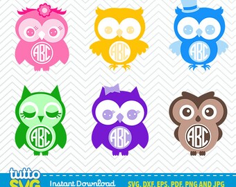 Owls Svg files, Silhouette Studio, Cricut, Cameo, Embroidery, Screen Printing TT-28