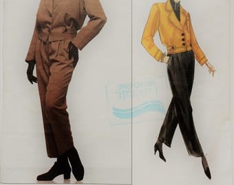 Vintage Yves Saint Laurent Vogue Paris original sewing pattern 1226 - lined jacket and straight leg pants