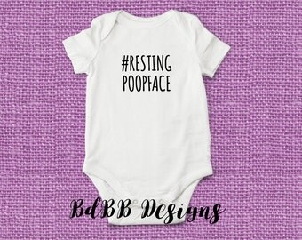 Resting Poop Face Funny Baby Onesie / Take Home Outfit / Coming Home Outfit / Bringing Home Baby / New Dad Gift / Funny Onesie
