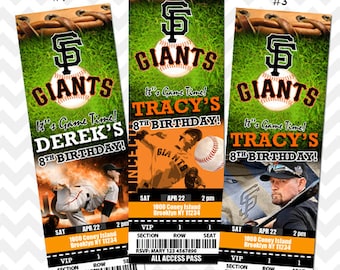 San Francisco Giants Invitation, Giants Birthday Party, San Francisco Giants Baseball Invitation, Save the Date Invitation, Birthday
