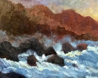 Original Oil Painting Framed Landscape "Crashing"