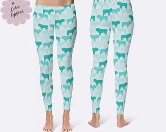 Bulldog Leggings, Dog Leggings, Bulldog Clothing, Capri Leggings, English Bulldog Leggings, Print Leggings, Yoga Pants, Womens Leggings