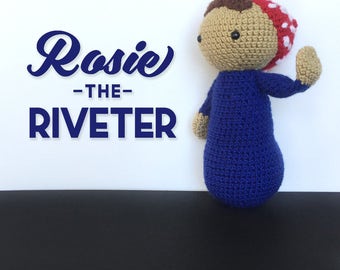 Rosie the Riveter Doll | We Can Do It | Handmade Baby Doll | Crochet Amigurumi |