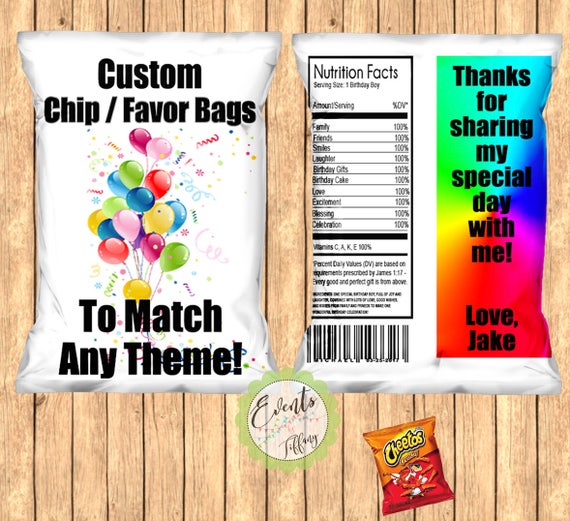 Custom Chip Bags Custom Favor Bags Custom Treat Bags