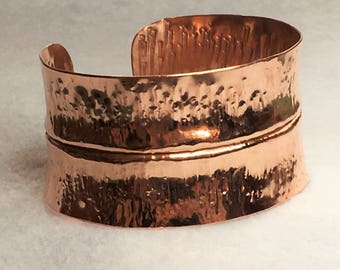 Copper Fold Formed Cuff Bracelet - Copper Cuff - Copper Bracelet - Metal Bracelet - Metal Cuff - Hammered Metal - Fold Formed Bracelet