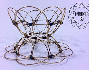 Mandala 3D wire Turquoise relaxation toy anti-stress meditation yoga bracelet sacred geometry spiritual jewelry candle