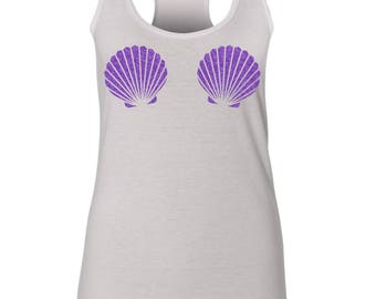 Mermaid Shell Shirt / Mermaid Shell Tank Top / Mermaid Top / Seashell Shirt / Mermaid Shell Bra / Shirt / Mermaid Top / Mermaid / S - 2XL