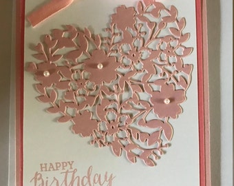 Handmade Card, Expression of Love Card, Card, Happy Birthday Card, Love Card, Stamped Love Card
