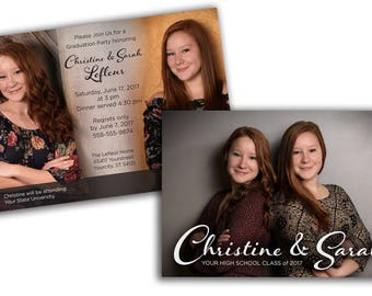 High School Graduation Invitations For Twins 4