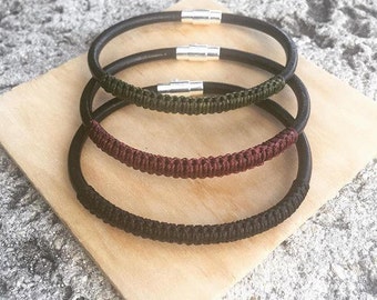 Leather Bracelet and Macrame