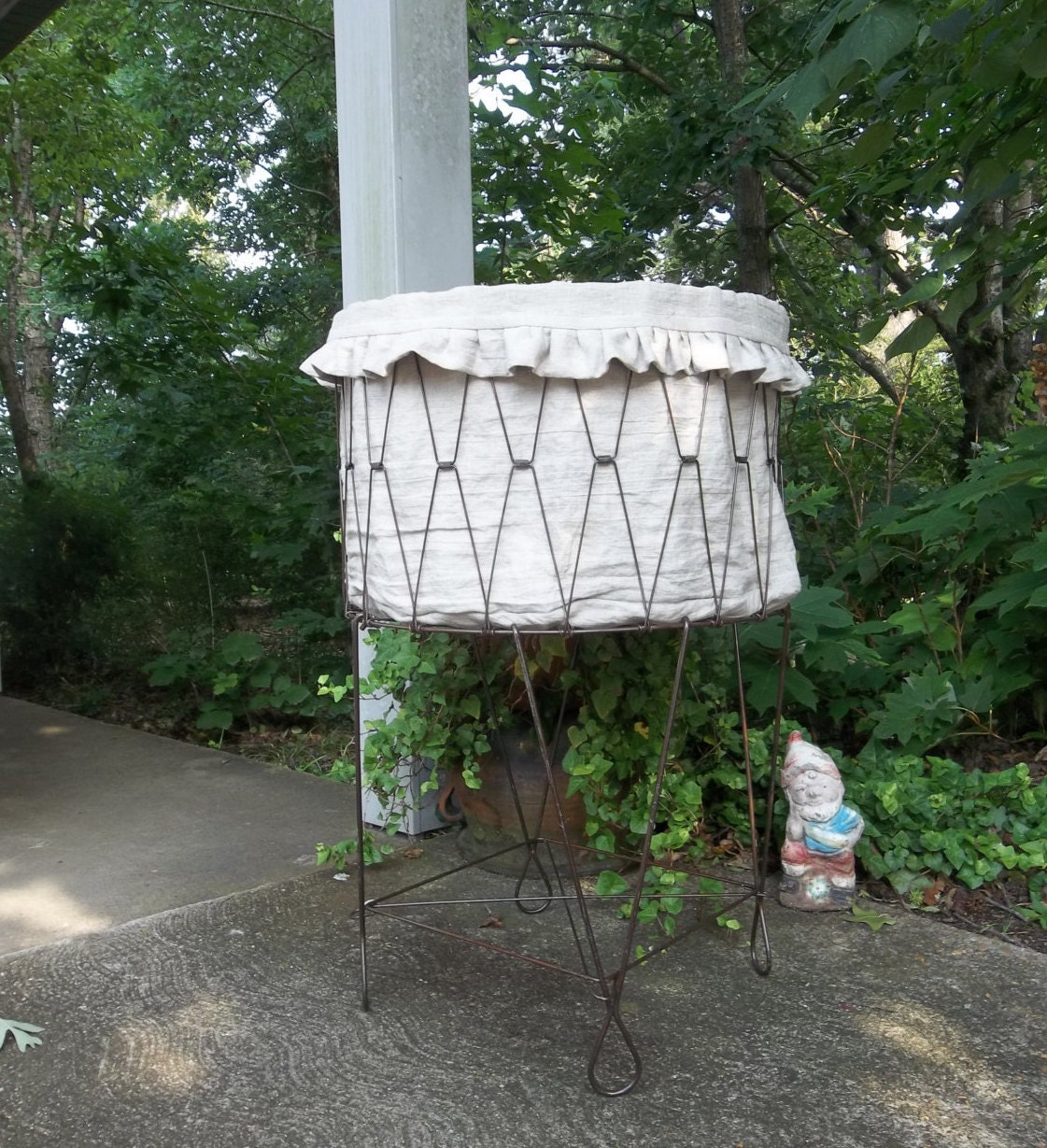 Custom Laundry Basket Liner Linen Basket Liner Ruffled Basket