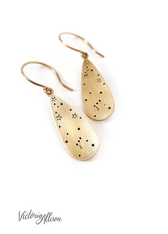 Orion Earrings Constellation Jewelry Small Teardrop