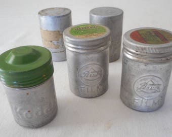 Vintage 35mm Film Cannisters Kodak Perutz and BW 35mm Negative from 1950s