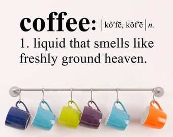 Coffee Wall Decal - Dictionary definition Decal - Coffee Kitchen Decor