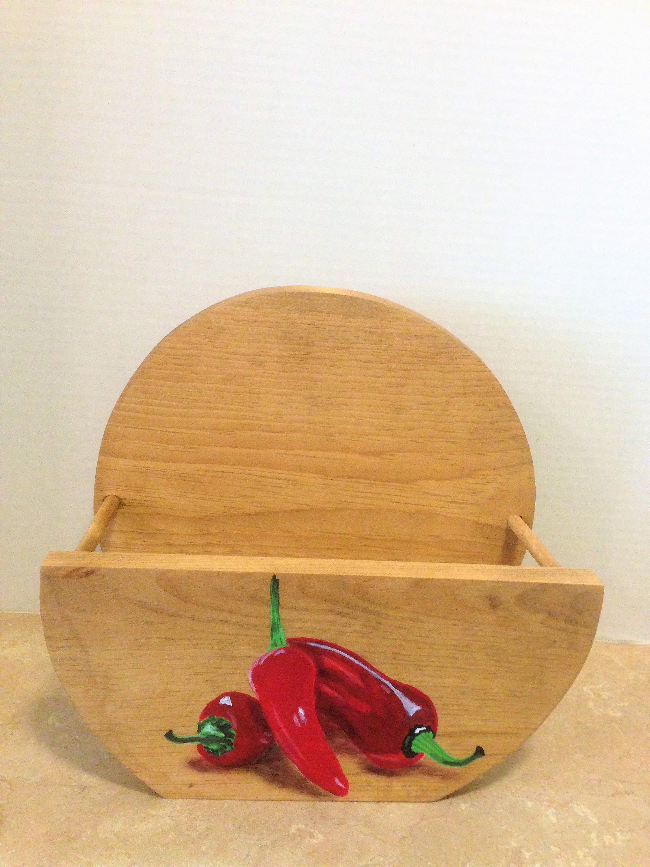 Paper Plate Holder Wooden Plate HolderChili Pepper Decor