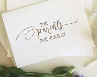 To My Parents Card - Parents of the Bride Gift - To My Parents On My Wedding Day Card - To My Mother Card - Gifts for Parents on Wedding Day