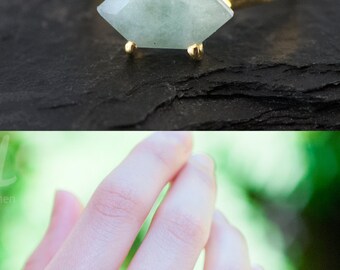 Aquamarine Ring, March Birthstone Ring Gold, Stacking Ring, Solitaire Stone Ring, Marquise Prong Set Ring, Minimalist Ring, Gift For Her
