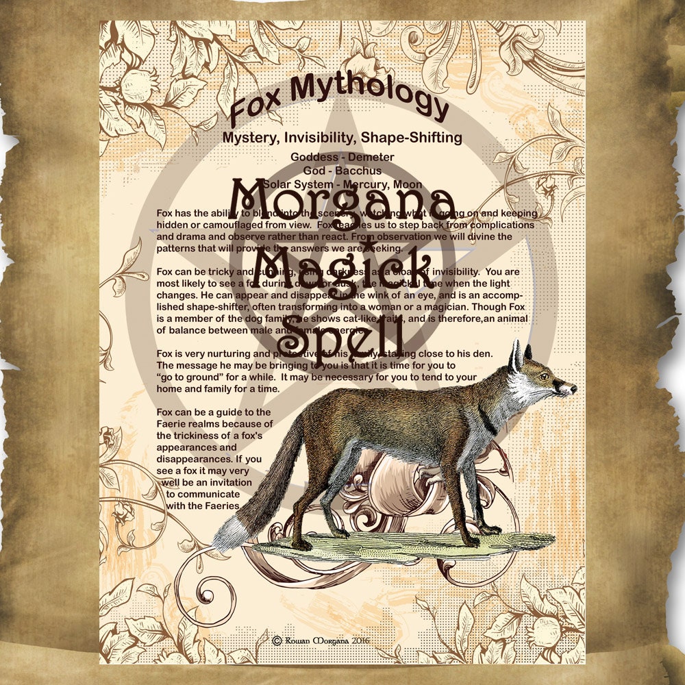 FOX MYTHOLOGY Digital Download Book of Shadows Page