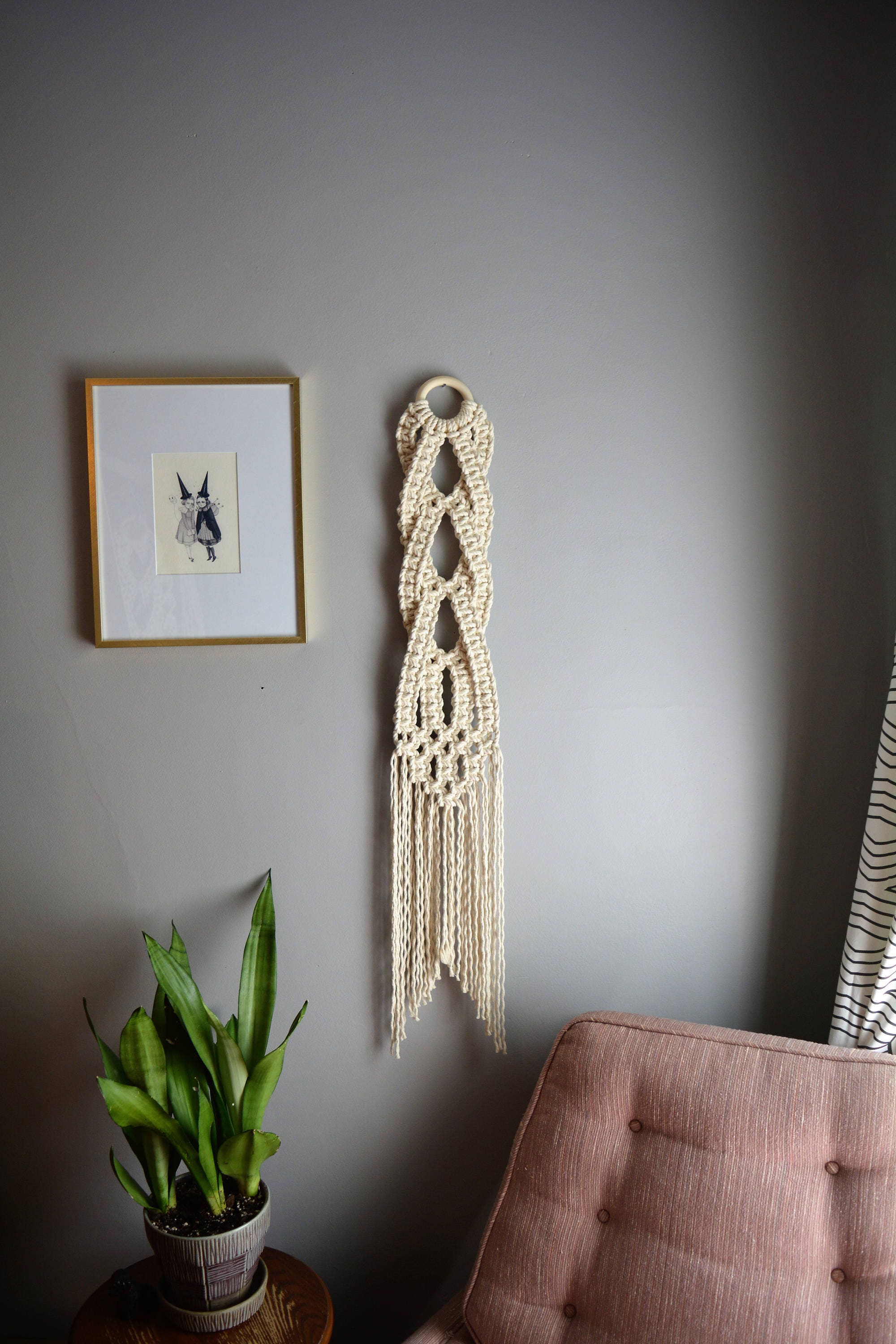 Small Macrame Wall Hanging Woven Wall Hanging Wall Hanging