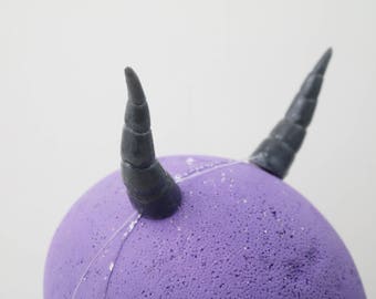 Glow in the dark gunmetal wicked costume horns