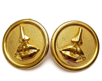 Boucles D'oreilles Clips Salvador Dali Vintage - Doré, Très Rare - Neuf Sans Emballage