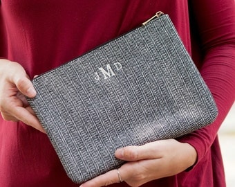 Monogrammed Cosmetic Bag, Toiletry Bag, Preppy Pencil Case, Clutch, Monogram Gifts, Bridesmaid Gift, Cosmetic Pouch, Clutch, Monogrammed Bag