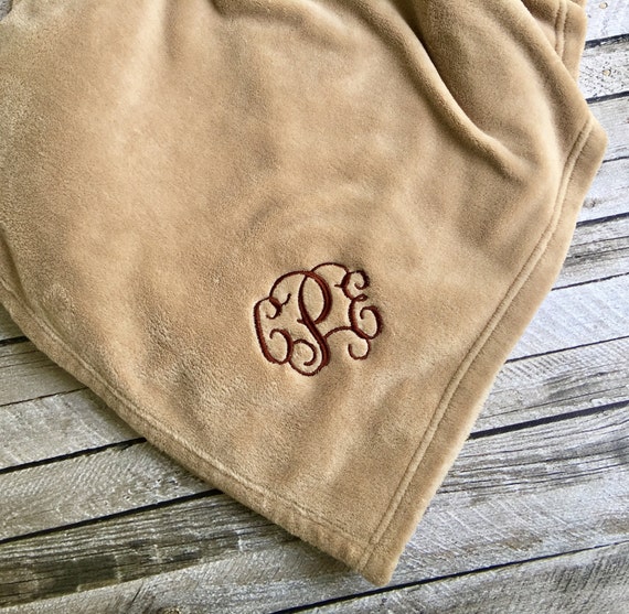 Monogrammed Blanket Monogram Blankets By PoshBoutiqueGa On Etsy